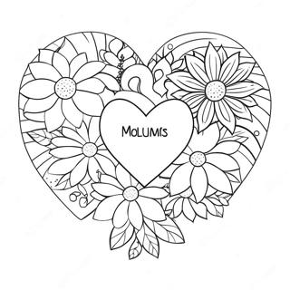 Mothers Day Heart Flowers Coloring Page 57313-45988