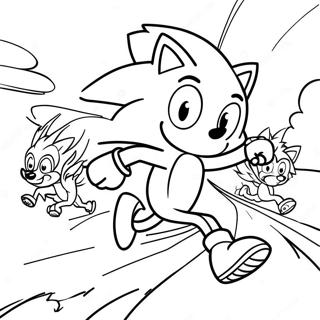 Sonic The Hedgehog Running With Wolves Coloring Page 57344-46016