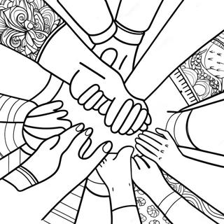 Diverse Hands Holding Together Coloring Page 57424-46078