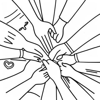 Diverse Hands Holding Together Coloring Page 57424-46080