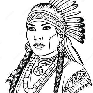 Native American Woman For Adults Coloring Pages