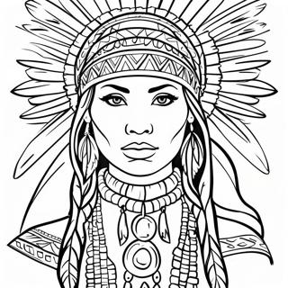 Native American Woman In Traditional Dress Coloring Page 57443-46090