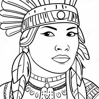 Native American Woman In Traditional Dress Coloring Page 57443-46091