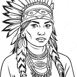 Native American Woman In Traditional Dress Coloring Page 57443-46092