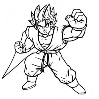 Gohan Super Saiyan 2 Action Pose Coloring Page 57463-46110