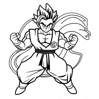 Gohan Super Saiyan 2 Action Pose Coloring Page 57463-46111