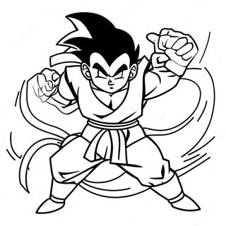 Gohan Super Saiyan 2 Action Pose Coloring Page 57463-46112