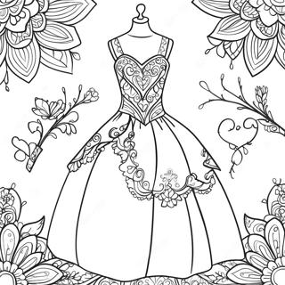 Quinceanera Dress Coloring Page 57553-46177