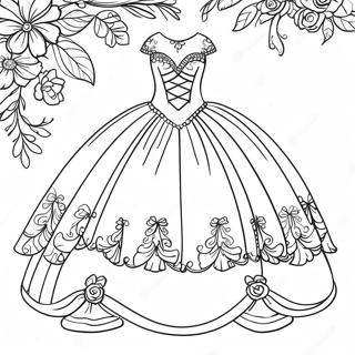 Quinceanera Dress Coloring Page 57553-46178