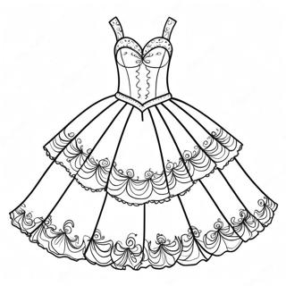 Quinceanera Dress Coloring Page 57553-46180