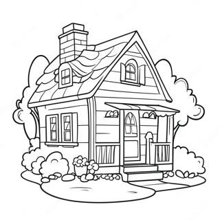 Cozy Cottage House Coloring Page 5756-4701