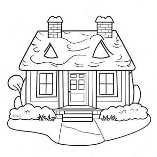 Cozy Cottage House Coloring Page 5756-4702