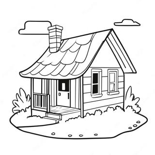 Cozy Cottage House Coloring Page 5756-4703