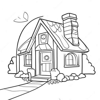 Cozy Cottage House Coloring Page 5756-4704