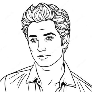 Edward Cullen Portrait Coloring Page 57573-46198