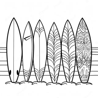 Colorful Surfboards On The Beach Coloring Page 57584-46202