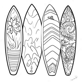 Colorful Surfboards On The Beach Coloring Page 57584-46203