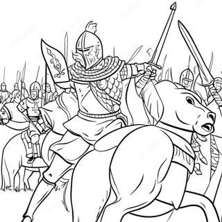 Valiant Knights In Battle Coloring Page 57594-46211