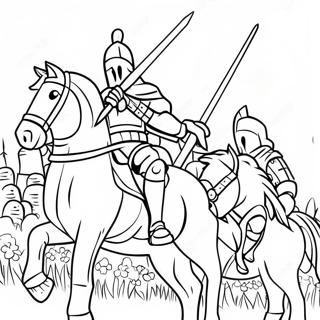 Valiant Knights In Battle Coloring Page 57594-46212