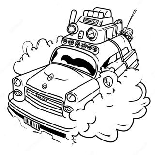 Ecto 1 Ghostbusters In Action Coloring Page 57604-46221