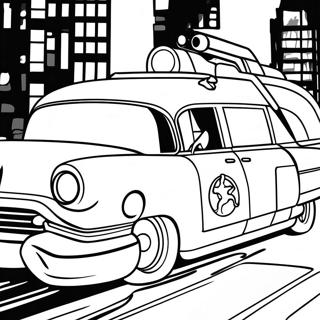 Ecto 1 Ghostbusters In Action Coloring Page 57604-46224