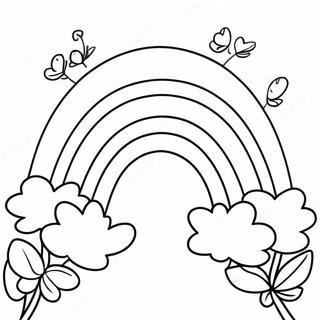 Colorful Rainbow With Shamrocks Coloring Page 57644-46253