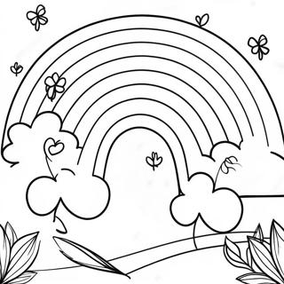 Colorful Rainbow With Shamrocks Coloring Page 57644-46254