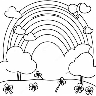 Colorful Rainbow With Shamrocks Coloring Page 57644-46255