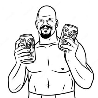 Stone Cold Steve Austin With Beer Cans Coloring Page 57654-46265