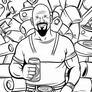 Stone Cold Steve Austin With Beer Cans Coloring Page 57654-46267