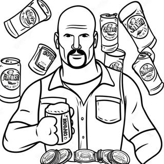 Stone Cold Steve Austin With Beer Cans Coloring Page 57654-46268