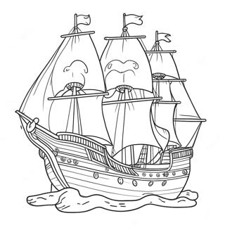 Pirate Ship Coloring Page 5766-4706