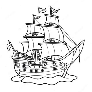 Pirate Ship Coloring Page 5766-4707