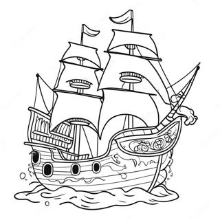 Pirate Ship Coloring Page 5766-4708