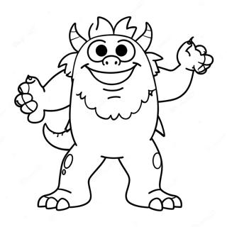 Friendly Monster Zero Coloring Page 57684-46284