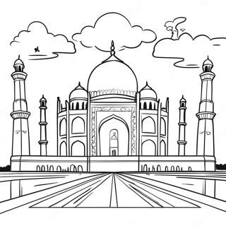 Taj Mahal Detailed Coloring Page 57693-46289