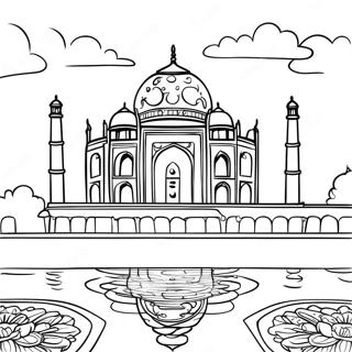 Taj Mahal At Sunset Coloring Page 57694-46295