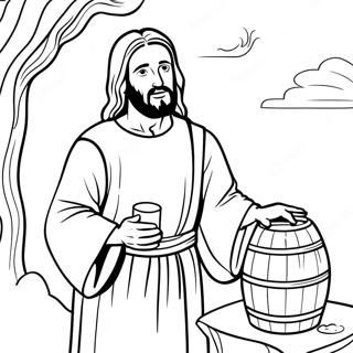 Jesus Turning Water Into Wine Coloring Page 57723-46309