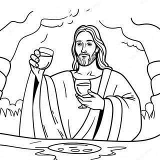 Jesus Turning Water Into Wine Coloring Page 57723-46311