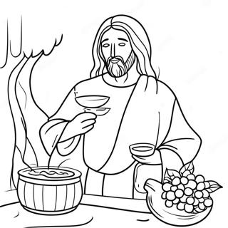 Jesus Turning Water Into Wine Coloring Page 57723-46312