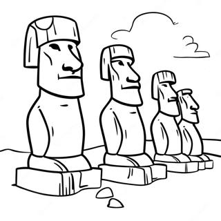 Easter Island Moai Statues Coloring Page 57733-46317