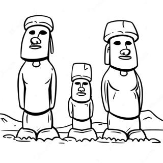 Easter Island Moai Statues Coloring Page 57733-46318