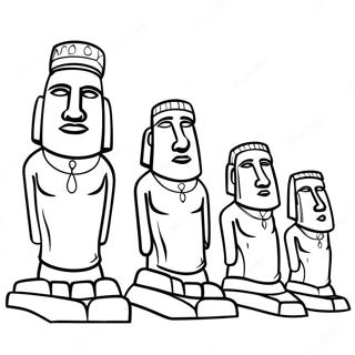 Easter Island Moai Statues Coloring Page 57733-46319