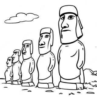 Easter Island Moai Statues Coloring Page 57733-46320