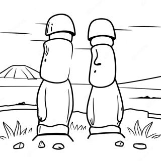 Easter Island Sunset Coloring Page 57734-46325