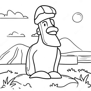 Easter Island Sunset Coloring Page 57734-46326