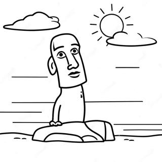 Easter Island Sunset Coloring Page 57734-46328