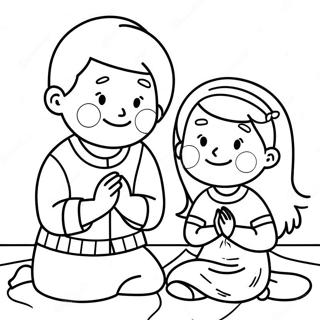 Thankful Children Praying Coloring Page 5777-4721