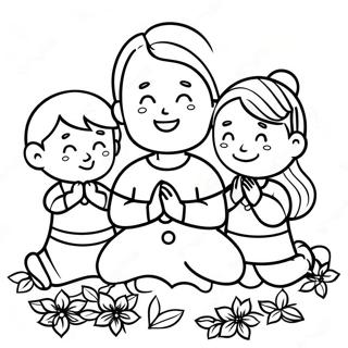 Thankful Children Praying Coloring Page 5777-4723