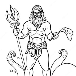 Poseidon With Trident Coloring Page 57794-46373